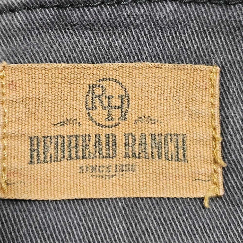 RedHead Ranch Vest Mens XL Grey Flannel Lined Canvas Snap Front Workwear